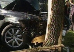 На Деревянко иномарка врезалась в дерево: пострадал один человек
